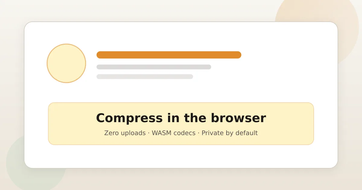 Illustration of browser-based image compression with zero uploads